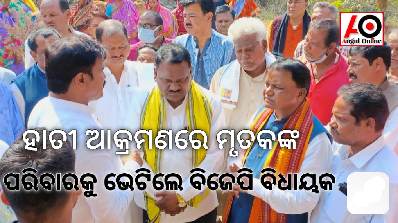 ହାତୀ ଆକ୍ରମଣରେ ମୃତ୍ୟୁ ବରଣ କରିଥିବା ପରିବାର ବର୍ଗଙ୍କୁ ଭେଟିଲେ ବିଜେପିର ବିଧାୟକ ଟିମ