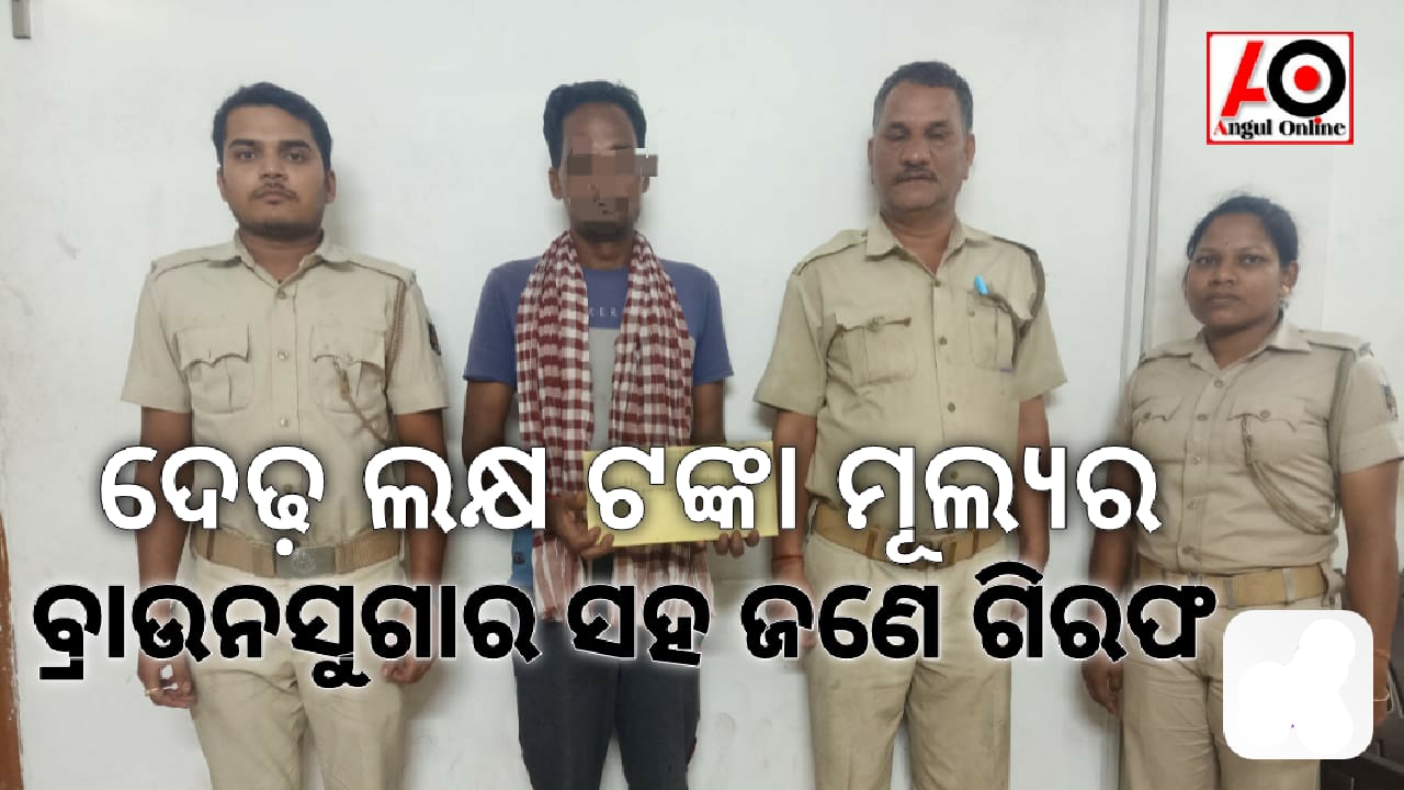 ଦେଢ଼ ଲକ୍ଷ ଟଙ୍କା ମୂଲ୍ୟର ବ୍ରାଉନସୁଗାର ଜବତ – ଜଣେ ଗିରଫ